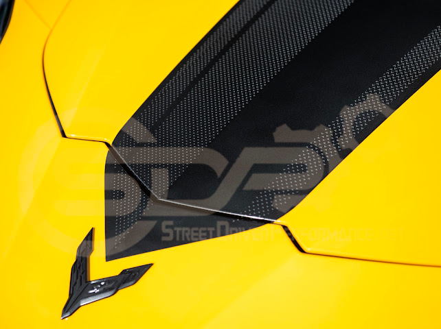 2020-UP CORVETTE C8 BRONZE ACCENT HOOD RACING STRIPE DECAL